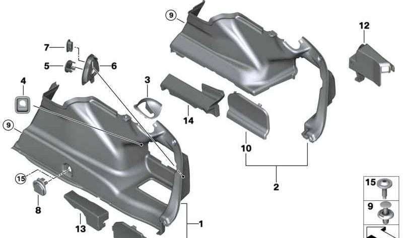 OEM -Stromverteiler Deckung 51477387410 für BMW F90, G30, G38. Original BMW