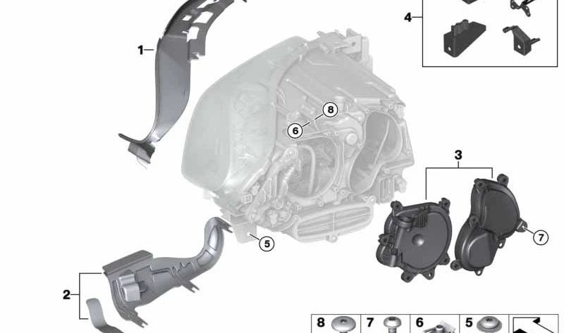 Juego de tapas de cubierta derecha para BMW Serie 5 F07N, F10, F10N, F11N, F18N (OEM 63117349292). Original BMW