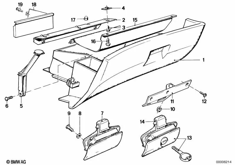 Guantera para BMW Serie 5 E28 (OEM 51161884591). Original BMW