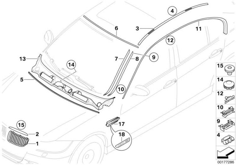 Listón Embellecedor Marco Lateral Cromado Para Bmw E90. Original Recambios