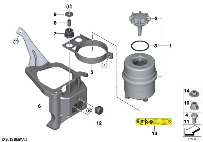 Tope de goma para BMW E81, E82, E87, E87N, E88, E90, E90N, E91, E91N, E92, E92N, E93, E93N, E84 (OEM 32416769637). Original BMW