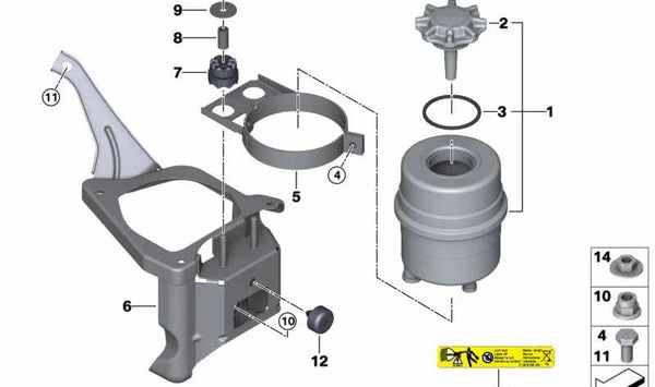 Soporte de freno OEM 34336769312 para BMW E81, E82, E87, E88, E90, E91, E92, E93. Original BMW.