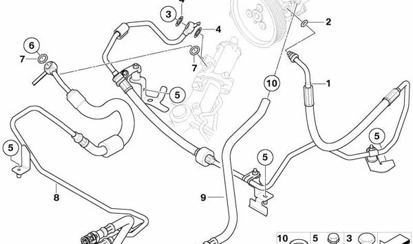 Tubo de retorno para BMW Serie 5 E60, E61 (OEM 32416781710). Original BMW