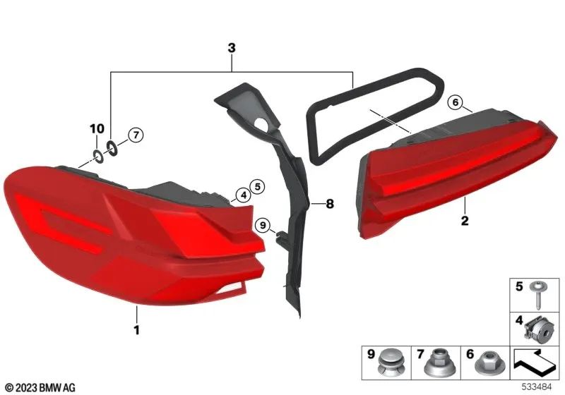 Blende canaleta de agua izquierda para BMW F95, G05, G18 (OEM 63215A5B4A3). Original BMW.