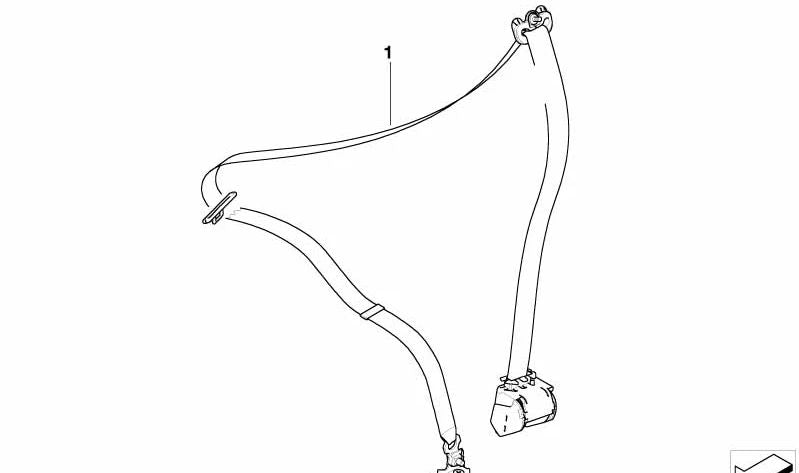 Links vordere Sicherheitsgürtel mit OEM -Festigkeitsbegrenzer 72117234769 für BMW E90, E91. Original BMW.