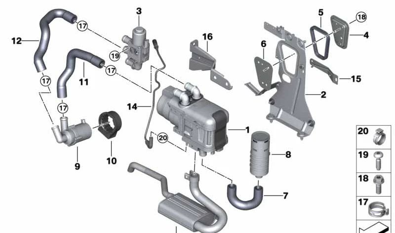 Additional support for BMW G30, G31, G32, G11, G12, G14, G15, G16 (OEM 64129353149). Genuine BMW