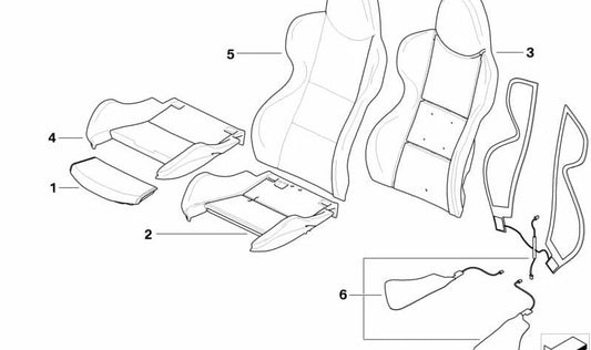 Funda Respaldo Cuero para BMW Z4 E85, E86 (OEM 52108040618). Original BMW