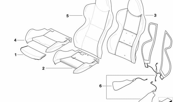 Funda Respaldo Cuero para BMW Z4 E85, E86 (OEM 52108040618). Original BMW