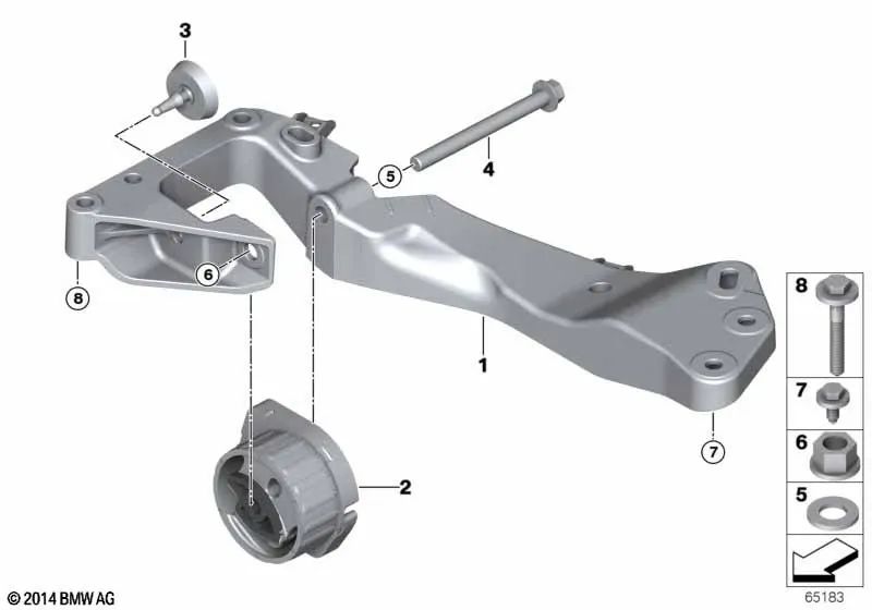 Soporte de la Caja de Cambios para BMW Serie 3 E46 (OEM 22316750856). Original BMW