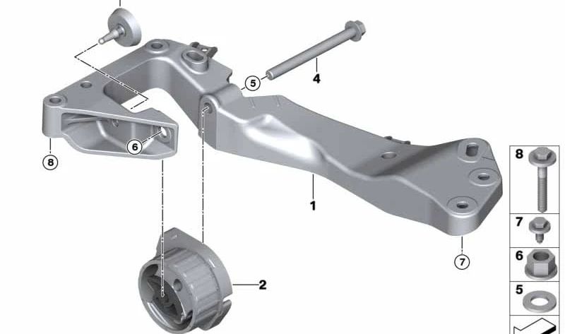 Soporte de goma OEM 22316788586 para BMW (Modelos compatibles: F20, F21, F22, F23, G42, E46, E90, E91, E92, F30, F31, F34, F35, G20, G21, G28, G80, F32, F33, F36, G22, G23, G26, G82, G83, E60, E61, F07, F10, F11, F18, F90, G30, G31, G38, F06, F12, F1