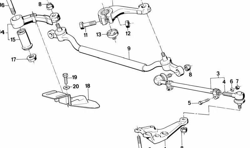 Brazo de dirección derecho OEM 31131136872 para BMW (Modelos compatibles: E31). Original BMW.