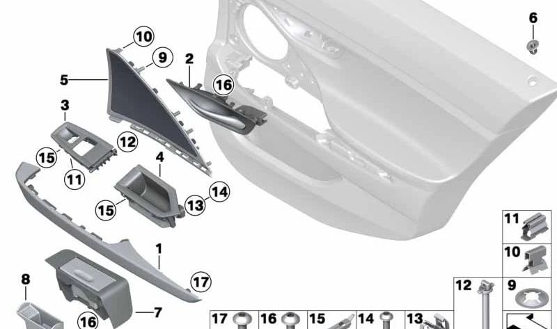 Asa interior derecha OEM 51417290294 para BMW Serie 6 (F06, Gran Coupé). Original BMW