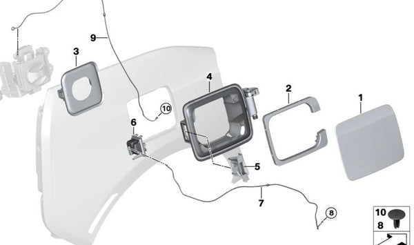 Botón de emergencia para BMW I01, I01N (OEM 51177358324). Original BMW