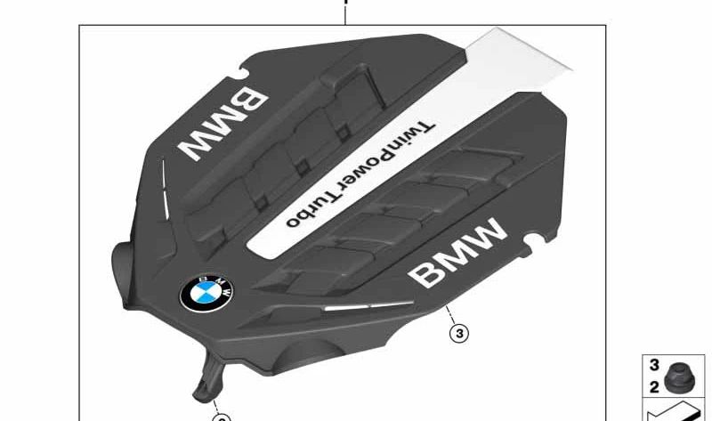 Elemento para BMW Serie 5 F07, F10, F11, Serie 6 F06, F12, F13, Serie 7 F01N, F02N, E70, E71 (OEM 13717588499). Original BMW