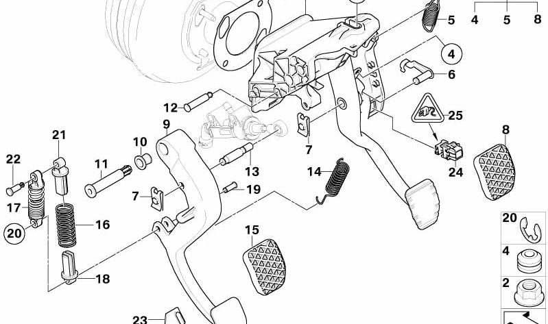 Kupplungspedalstopper aus Gummi für BMW E60, E61, E63, E64 (OEM 35306759939). Original BMW