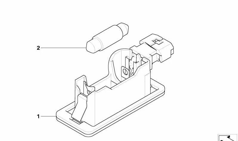 Luz de matrícula para BMW E70, E71 (OEM 63267184193). Original BMW