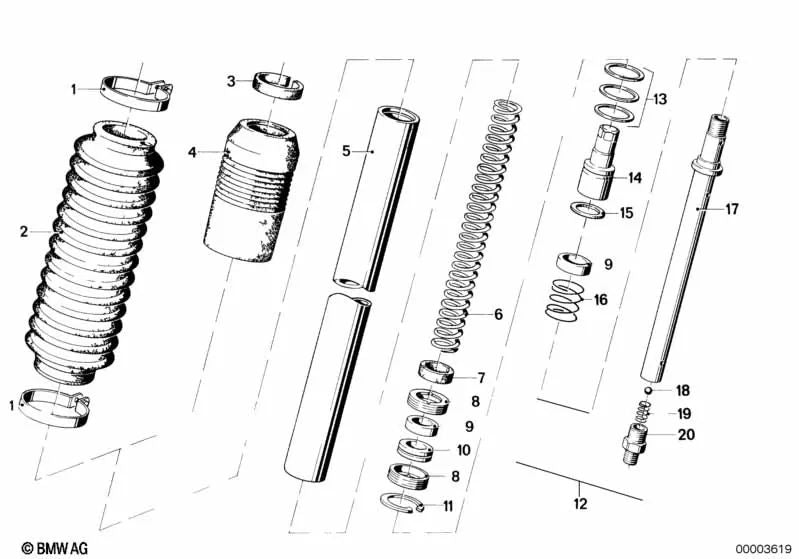 Reinforced spring for BMW F30, F31, F34, F80, F32, F33, F36 (OEM 31421232017). Genuine BMW