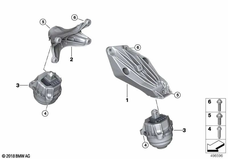 Soporte de motor izquierdo para BMW G42, G20, G20N, G21, G21N, G22, G23, G26, G30, G30N, G31, G31N, G32, G32N, G12, G12N, G14, G15, G16, F97, F97N, G01, G01N, F98, F98N, G02, G02N, G05, G18, G06, G07 (OEM 22116861555). Original BMW