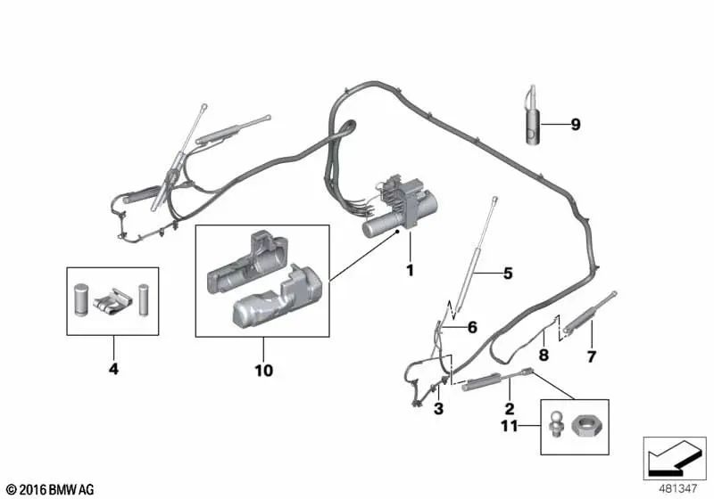 Tubo hidráulico del cilindro principal derecho para BMW Serie 2 F23, F23N (OEM 54347421758). Original BMW