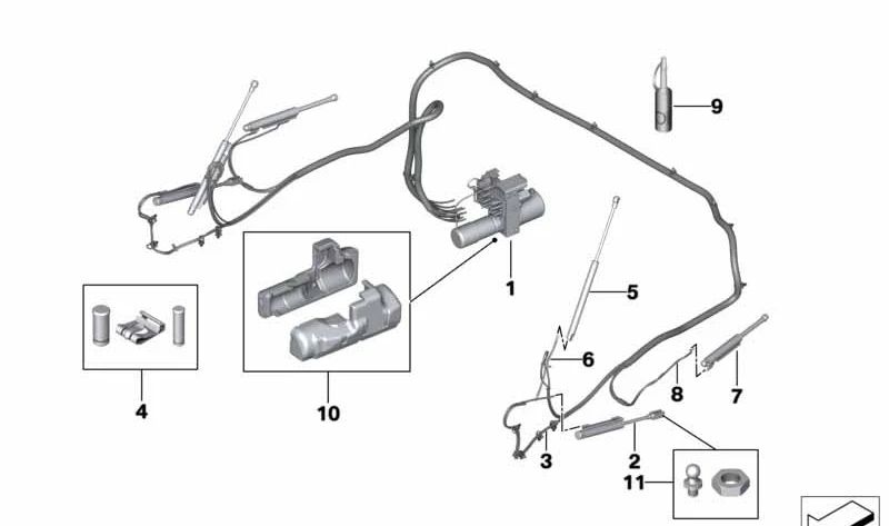 Manguera hidráulica tensor izquierdo OEM 54347421761 para BMW F23 (Serie 2 Cabrio). Original BMW.