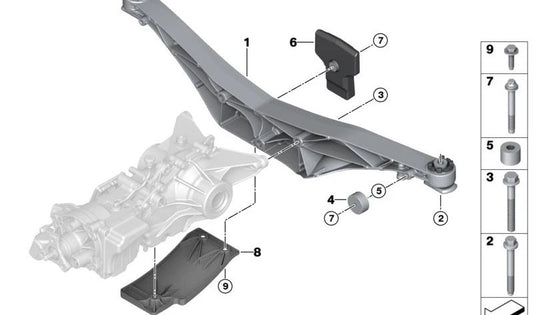 Additional mass for BMW F40, F44, F45, F46, U06, G20, F07, F10, F11, F18, G30, G31, G38, F06, F12, F13, G32, F01, F02, G11, G12, G14, G15, F48, F49, U11, F39, G01, G08, , G05, G06, G07 and MINI F54, F60 (OEM 22326872625). Genuine BMW