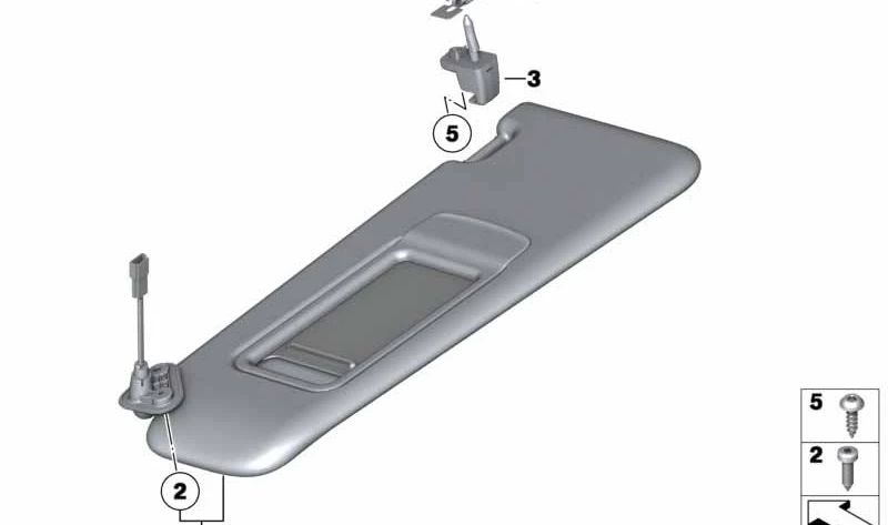 Soporte Visera Solar para BMW Serie 3 E90, E91, X1 E84 (OEM 51447216866). Original BMW