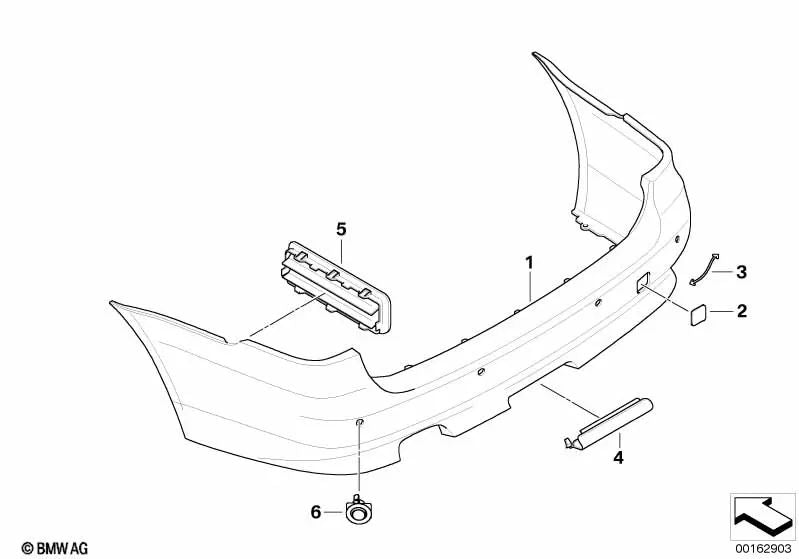 Primed tow hook cover for BMW 5 Series E61, E61N (OEM 51127117280). Genuine BMW