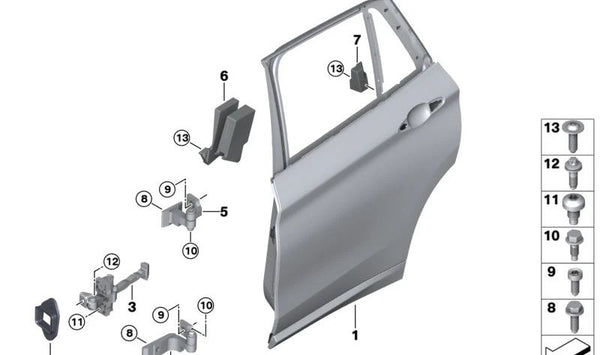 Crashpad Puerta trasera derecha para BMW F48 (OEM 51717461350). Original BMW