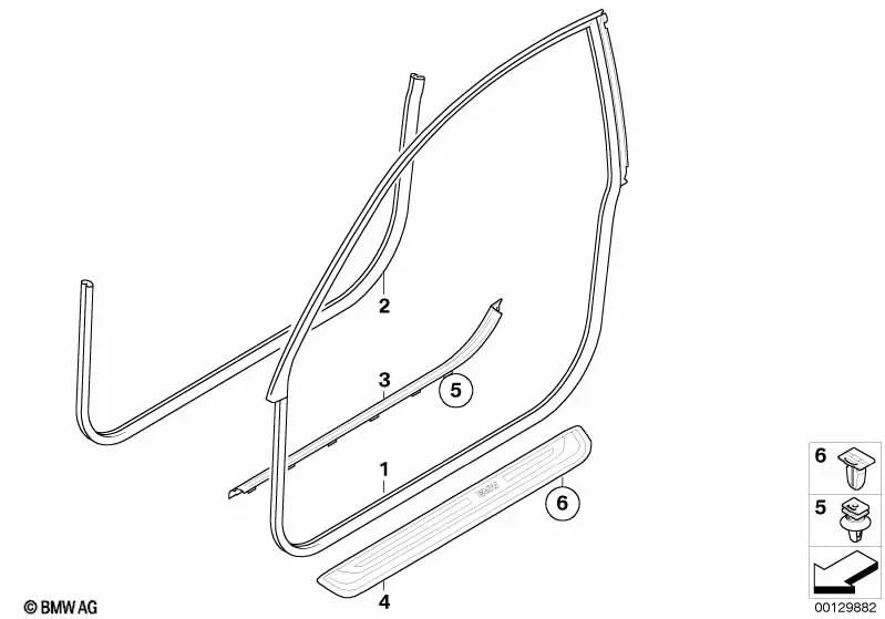 Blende de Entrada izquierda para BMW E64N (OEM 51477147285). Original BMW