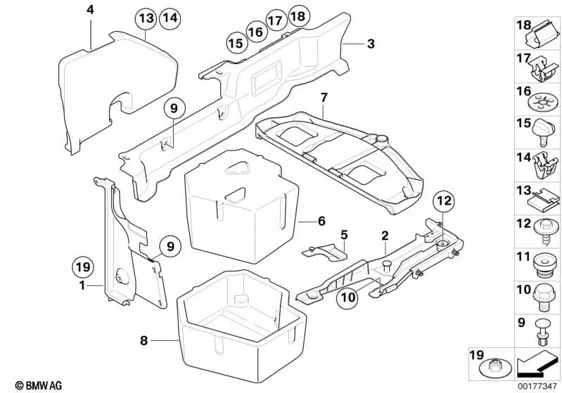 Cierre giratorio para BMW Serie 3 E93N (OEM 07149156824). Original BMW