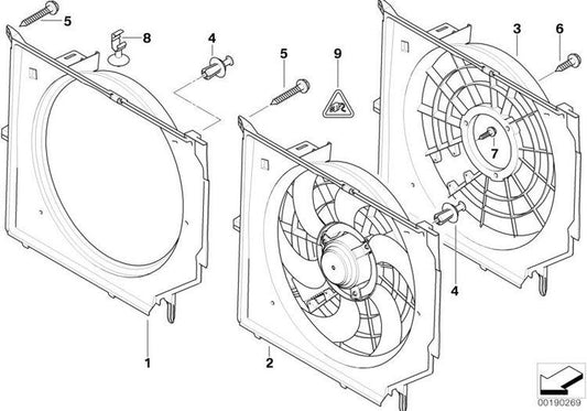 Ventilador + Carcasa 390W Para Bmw E46. Original Recambios