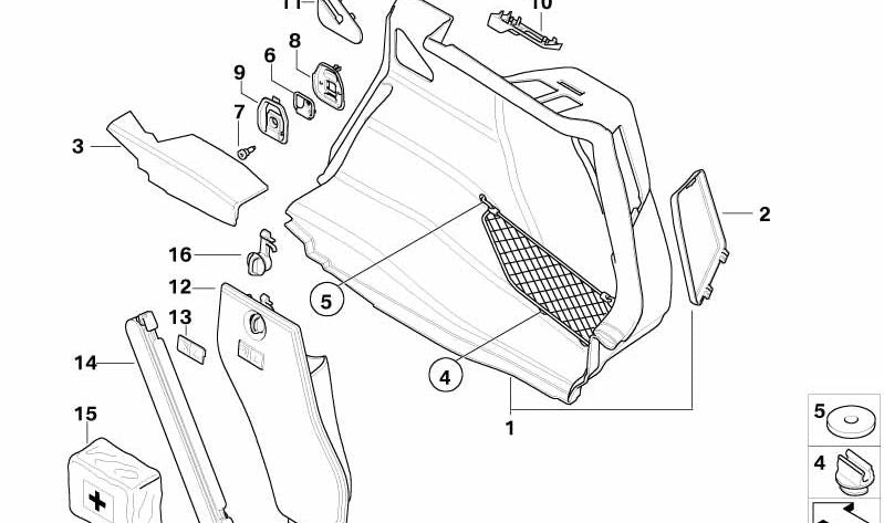 Cubierta trasera de luz derecha OEM 51477070548 para BMW Serie 1 (E81, E87). Original BMW.