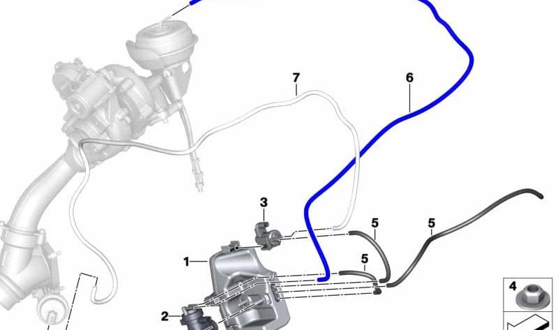 Depósito de vacío OEM 11658575055 para BMW G30, G31, G32, G11, G12, G14, G15, G16, G01, G02. Original BMW