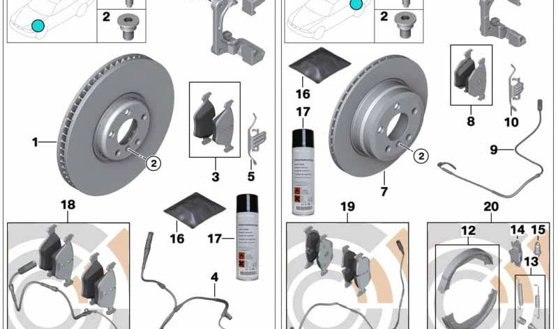 Juego de Pastillas de Freno con Sensor para BMW E70, E71 (OEM 34112413038). Original BMW