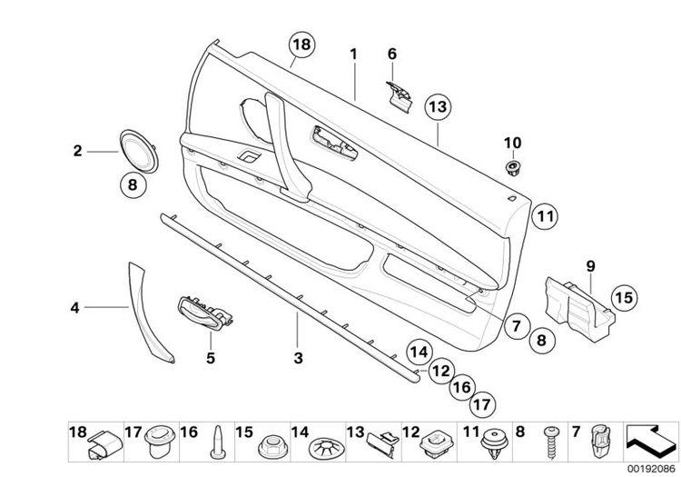 Tapa Empuñadura Interior Puerta Derecha En Negro Para Bmw E90 E91 E92 E93. Original Recambios