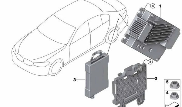 Soporte adaptador CI Plus Módulo para BMW Serie 5 F90, G30, G31, Serie 7 G11N, G12N (OEM 65158796394). Original BMW