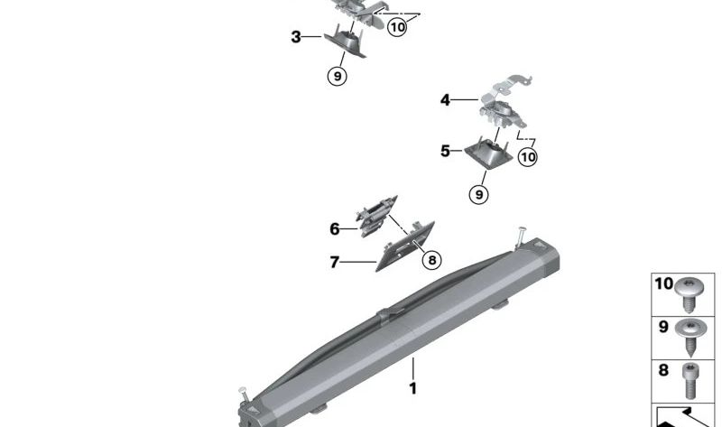 ** Prise en charge droite pour le réseau de séparation 51476994300 pour BMW G21, G81. BMW original **