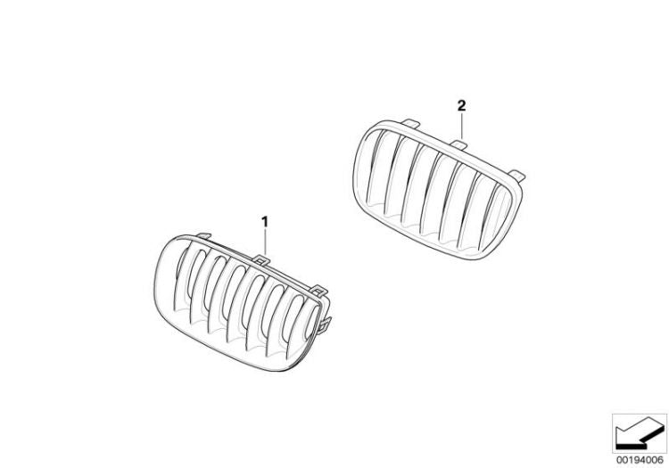 Riñonera Rejilla Delantera Graphitmetallic Para Bmw E83 Lci. Original Recambios