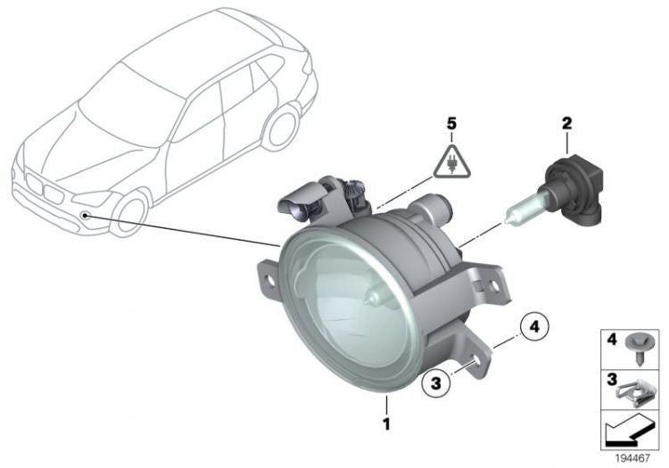 Faro Antiniebla Para Bmw E8X E7X. Original Recambios