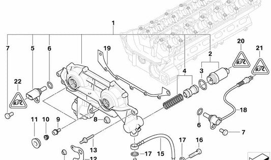 Válvula solenoide OEM 11361432532 para BMW E36, E46, E39, E60, E61, E38, E65, E66, E83, E53, Z3, E85. Original BMW.