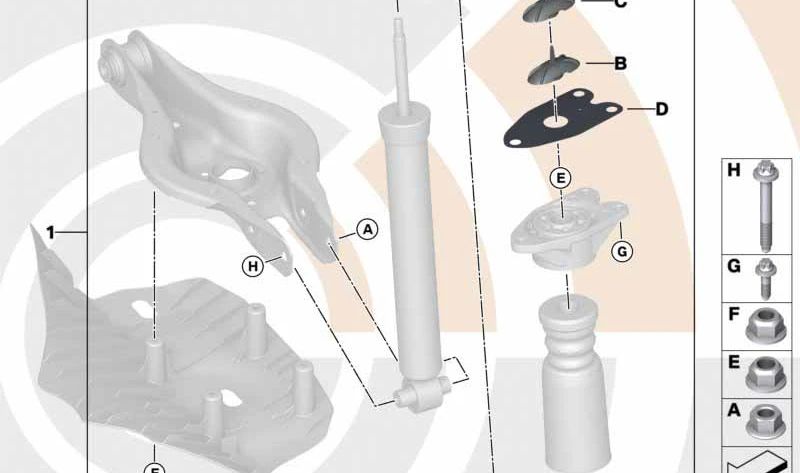 Kit de montaje cojinete de soporte OEM 33505A25D39 para BMW (F32, F33). Original BMW