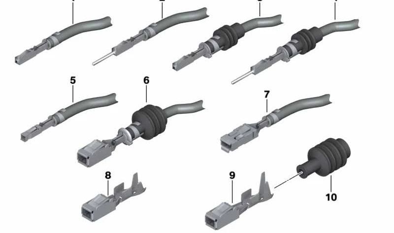 Conector hembra con cable para BMW Serie 1 E81, E82, E87, E88, F20, F21, F52, Serie 3 E36, E46, E90, E91, E92, E93, F30, F31, F34, F35, Serie 4 F32, G26, Serie 5 E34, E39, E60, E61, Serie 6 E63, E64, Serie 7 E38, E65, E66, i I01, I12, I15, I20, X1 E84, X3