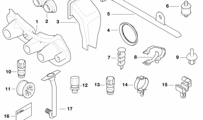 Drenaje de agua derecho para BMW Serie 5 E39 (OEM 64118367964). Original BMW