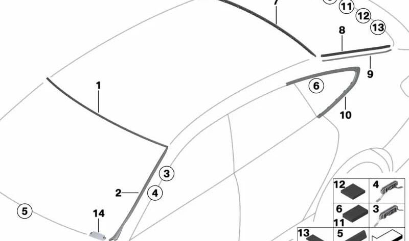 Fahrgestellnummernhalter für BMW 1er F20, F21, 2er F22, F23, F87, 3er F30, F31, F34, F35, F80, 4er F32, F33, F36, F82, F83 (OEM 51487221921). Original BMW