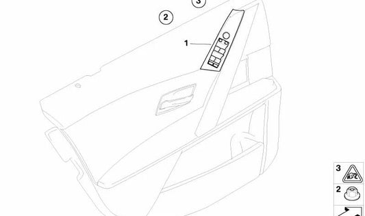 Interruptor Elevalunas Lado del Conductor para BMW E60, E61 (OEM 61316951920). Original BMW