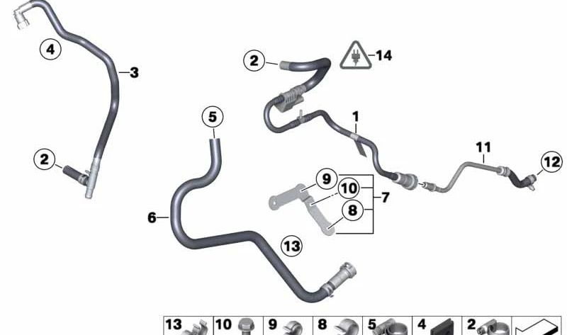 Tubería de alimentación de combustible OEM 13533421995 para BMW E83. Original BMW.