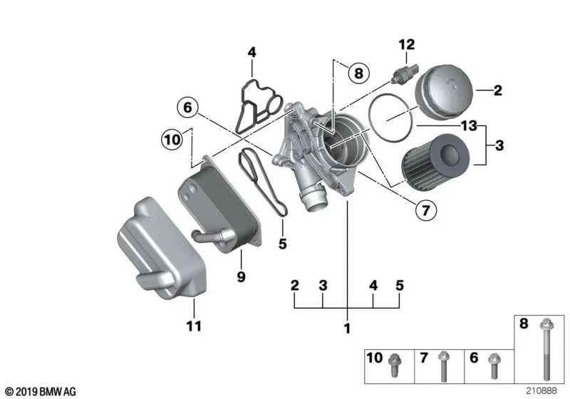 Cubierta para BMW Serie 1 E81, E82, E87, E88 Serie 3 E90, E91, E92, E93 Serie 5 E60, E61, F10, F11 Serie 6 E63, E64 Serie 7 E65, E66 X3 E83N, F25 Z4 E85, E86 (OEM 11427537294). Original BMW.