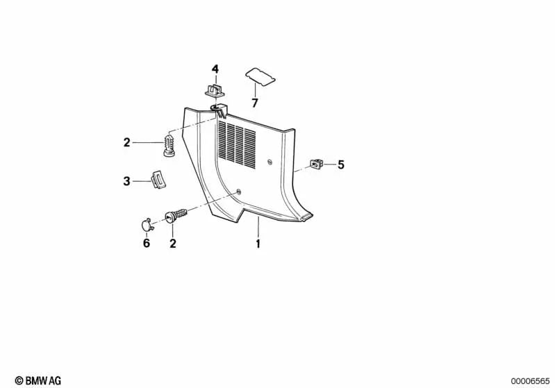 Botón a presión para BMW E36, E34, E32, E31 (OEM 51438124226). Original BMW