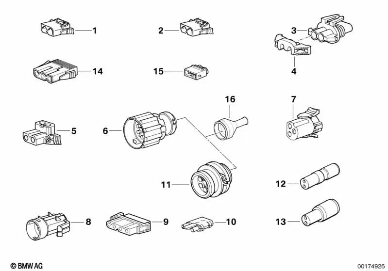 Carcasa de conector para BMW Serie 5 E34, Serie 7 E32 (OEM 61131378408). Original BMW