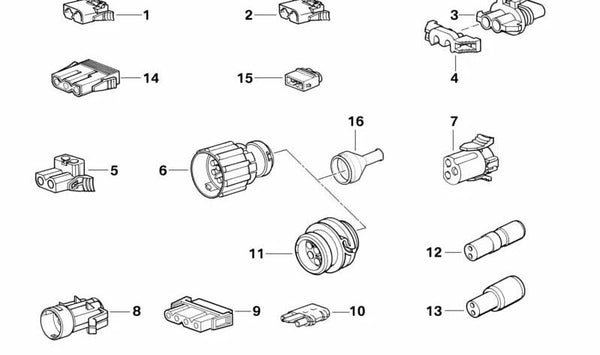 Conector OEM 61131378448 para BMW E32, E34. Original BMW.